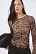 Black tailliertes Mesh-Top mit rundem Halsausschnitt