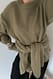 Offwhite Strickpullover aus Wollmischung mit Rundhalsausschnitt