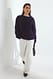 Offwhite Strickpullover aus Wollmischung mit Rundhalsausschnitt