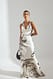 Animal Print Neckholder-Maxikleid aus Satin