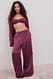 Burgundy Pyjamahose mit Satineinsatz