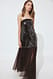 Cream Bandeau-Maxikleid mit Pailletten