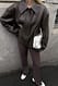 Brown kurze PU-Jacke