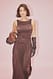 Brown ärmelloses Maxikleid mit tiefer Taille