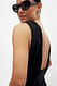 Black Soft Line Top mit tiefem Rückenausschnitt