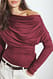 Dark Brown Soft Line drapiertes Langarm-Top