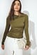 Green Soft Line Twisted-Top
