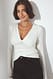 Black Soft Line gerafftes Top mit V-Ausschnitt
