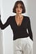 Black Soft Line gerafftes Top mit V-Ausschnitt