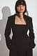 Black taillierter Blazer mit eckigem Ausschnitt