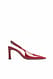 Dark Red Squared Cut Slingback Pump