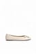 Offwhite Ballerinas mit eckiger Spitze und Schleife