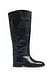 Brown gerade geschnittene Leder-Reitstiefel