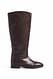 Brown gerade geschnittene Leder-Reitstiefel