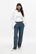 Dark Grey gerade Jeans mit niedriger Taille