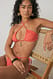 Burnt Orange Bikini-Oberteil mit Metallelement