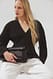 Cream taillierte Bluse mit Knopfleiste
