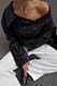 Black/White dots Schulterfreies verdrehtes Top