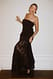 Brown bandeau Skaterkleid aus Spitze