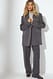 Dark Grey Dehnbare Anzughose mit geradem Bein
