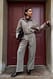 Mid Grey weite Anzughose mit mittlerer Taille