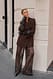 Black weite Plissee-Hose mit Pailletten
