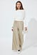 Beige weite Plissee-Hose