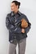 Dark Green Kunstlederjacke mit Reißverschlussdetail