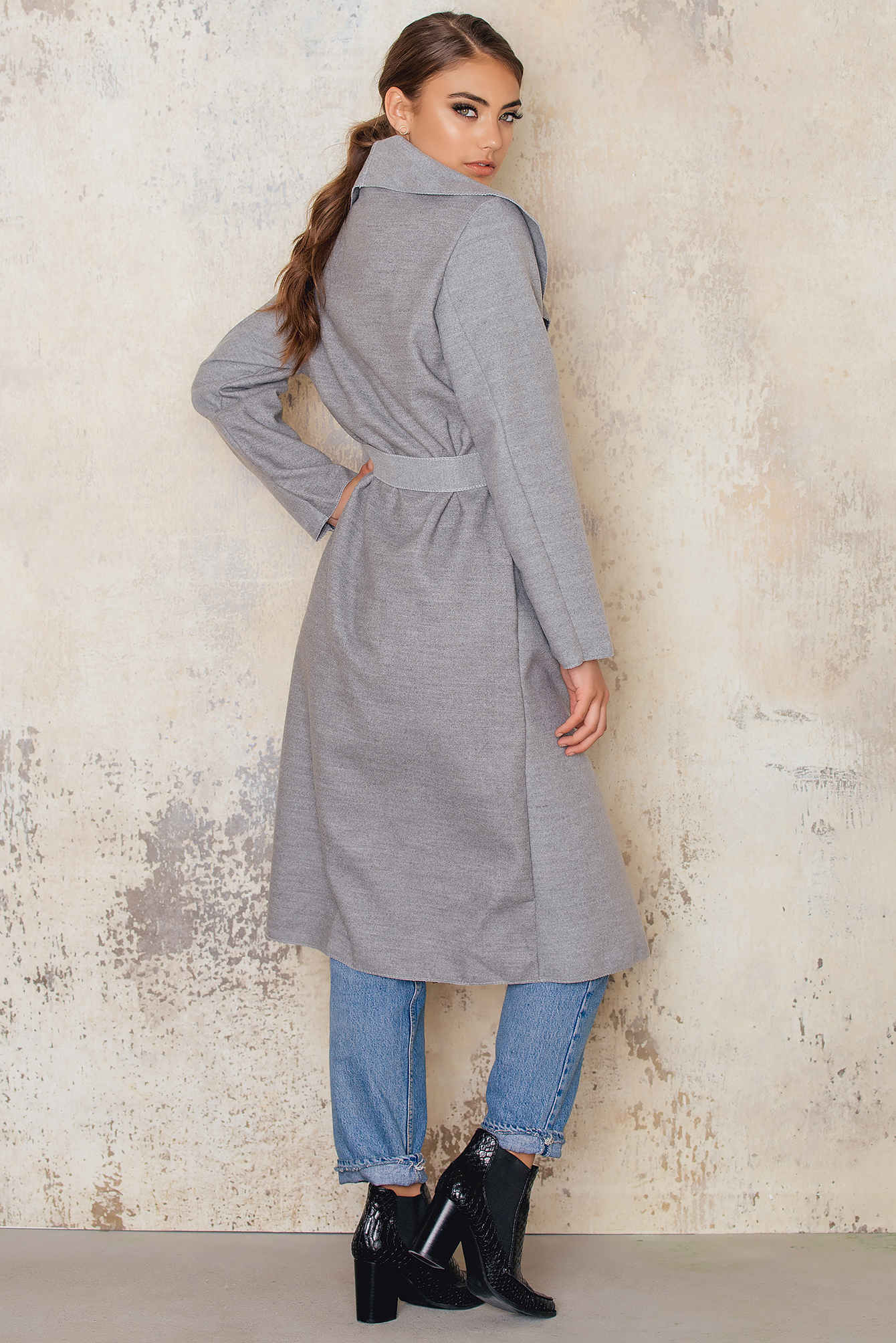 Grey Long Sleeve Coat