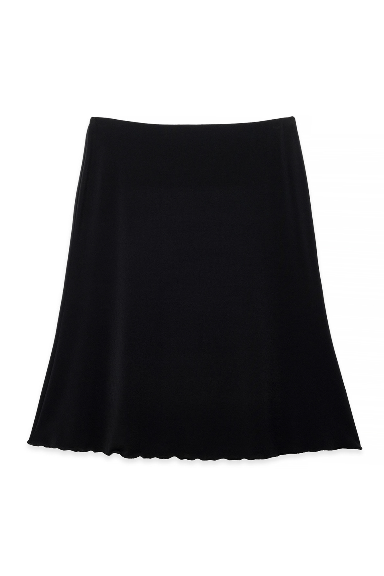 Black Knee Length Jersey Skirt