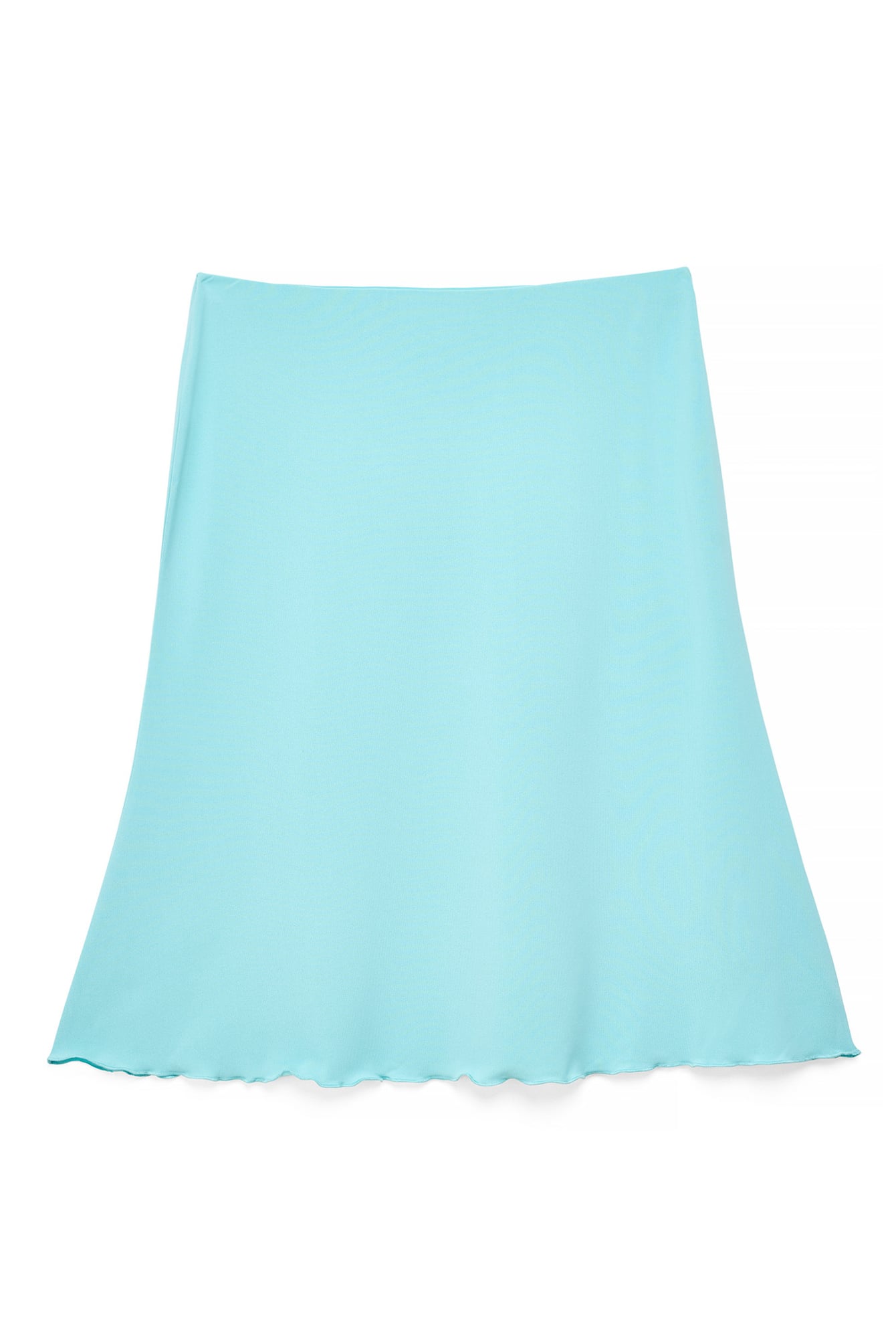 Blue Knee Length Jersey Skirt