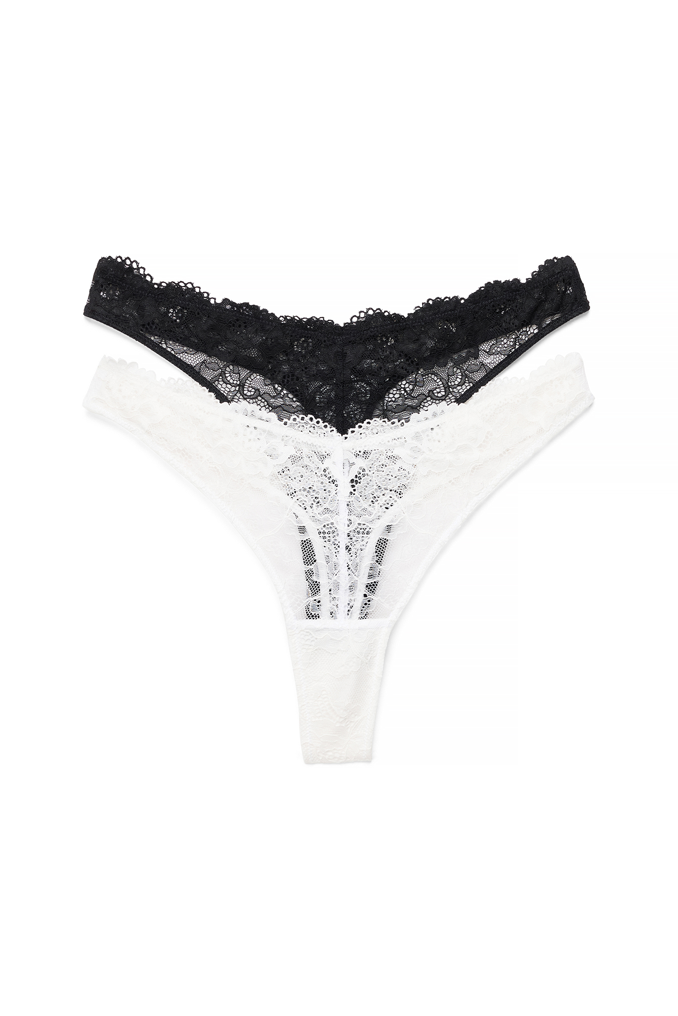 Black/White 2-pack V-shape Thong