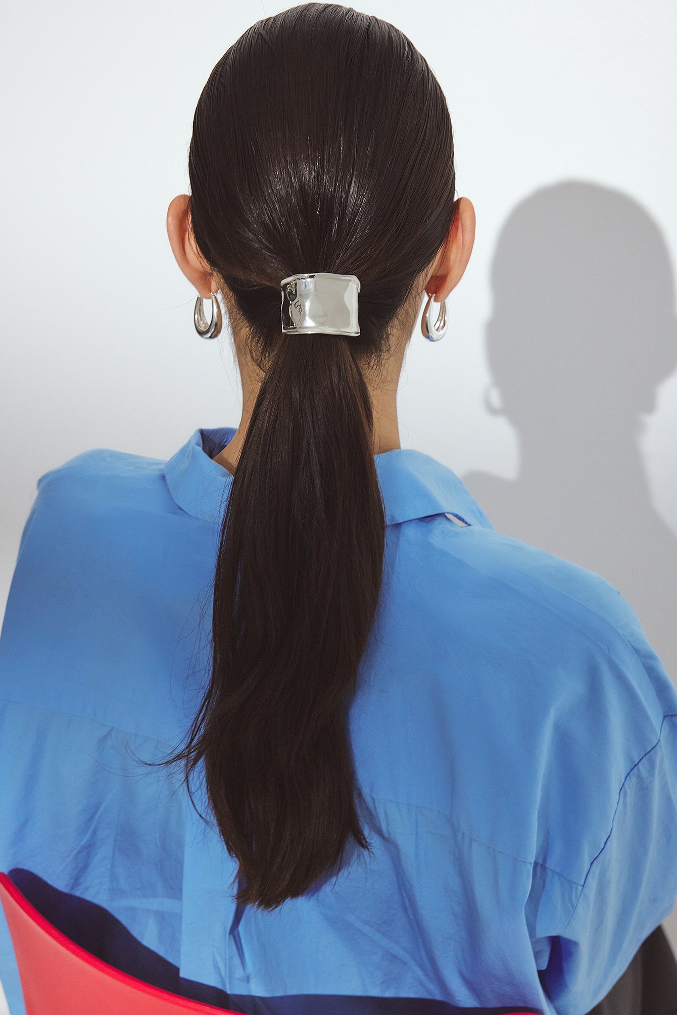 NA-KD 2-pack Hammered Texture Hair Tie - Hair Accessories - Silver - One Size - NA-KD / NAKD