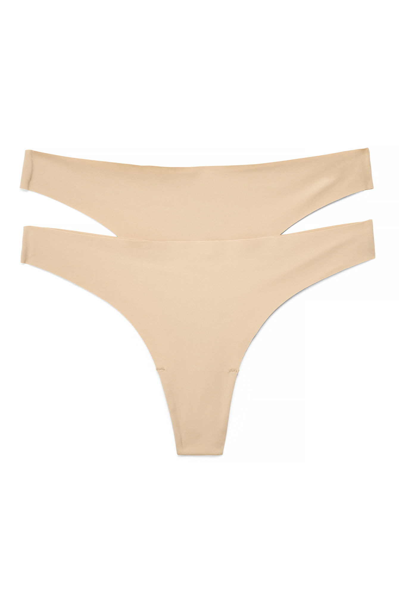 Beige 2-pack Invisible Thong