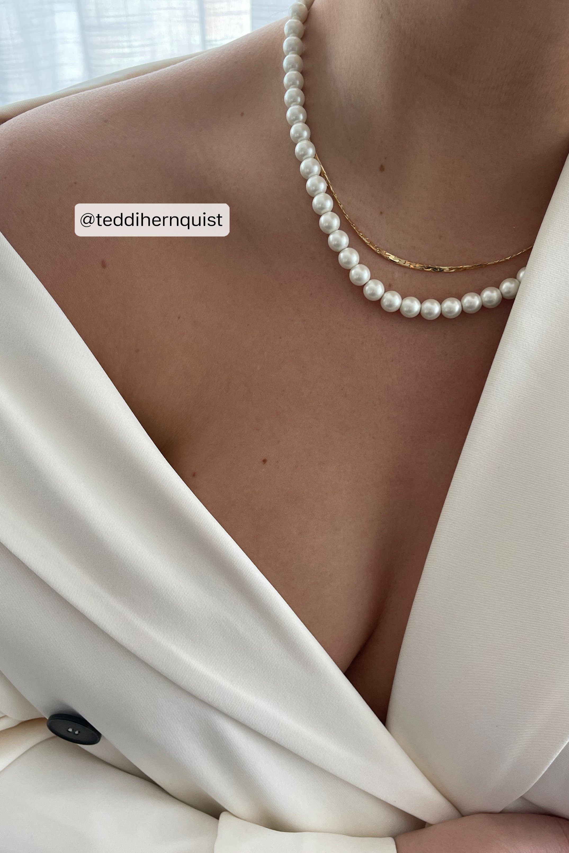 White/Gold 2-pack Pearl Necklace