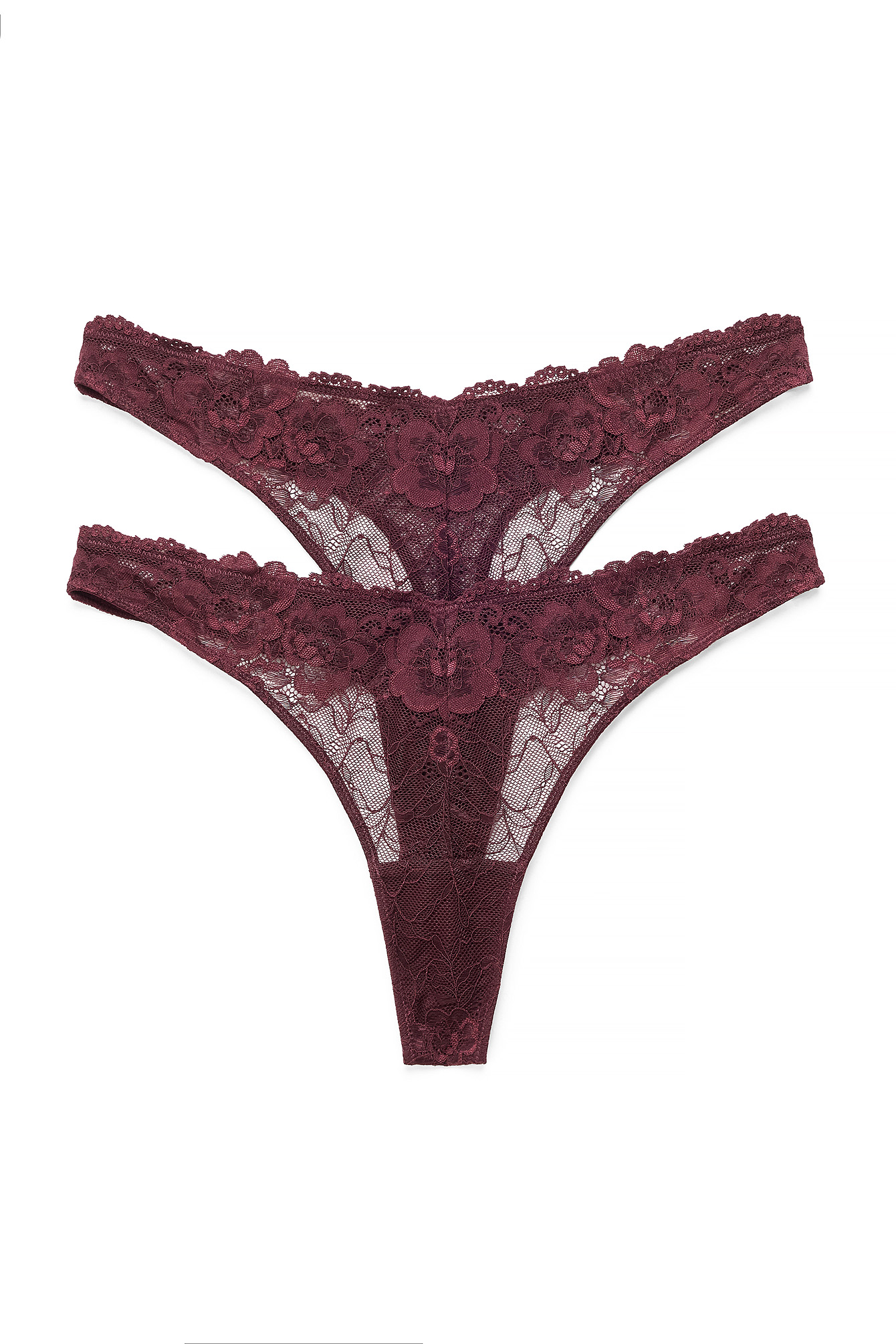 Dark Red 2-pack V-shape Thong
