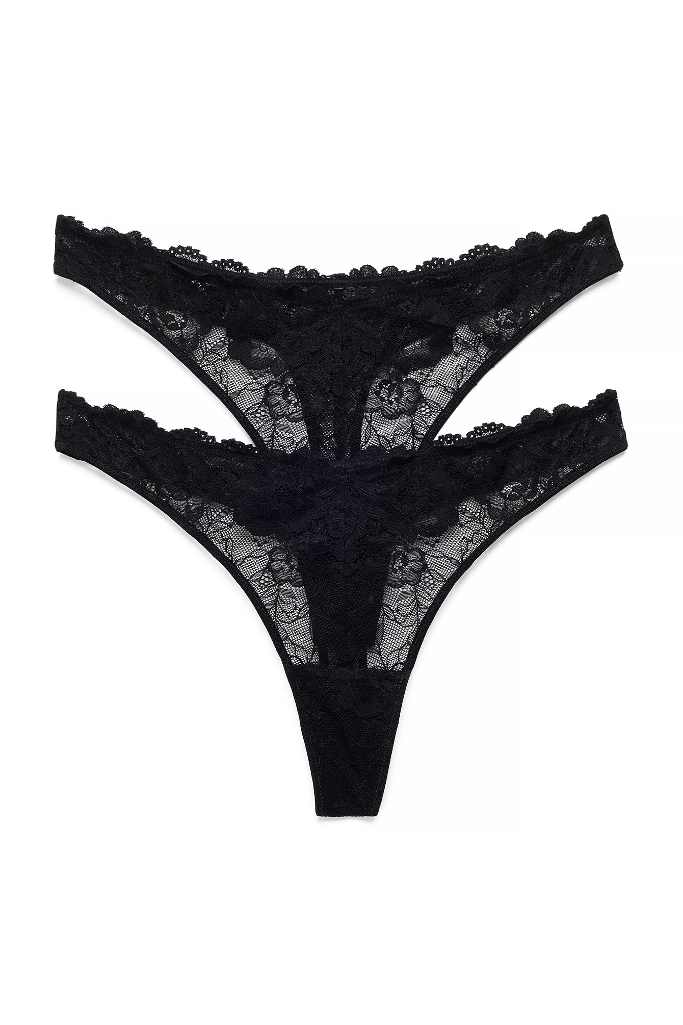 Black 2-pack V-shape Thong