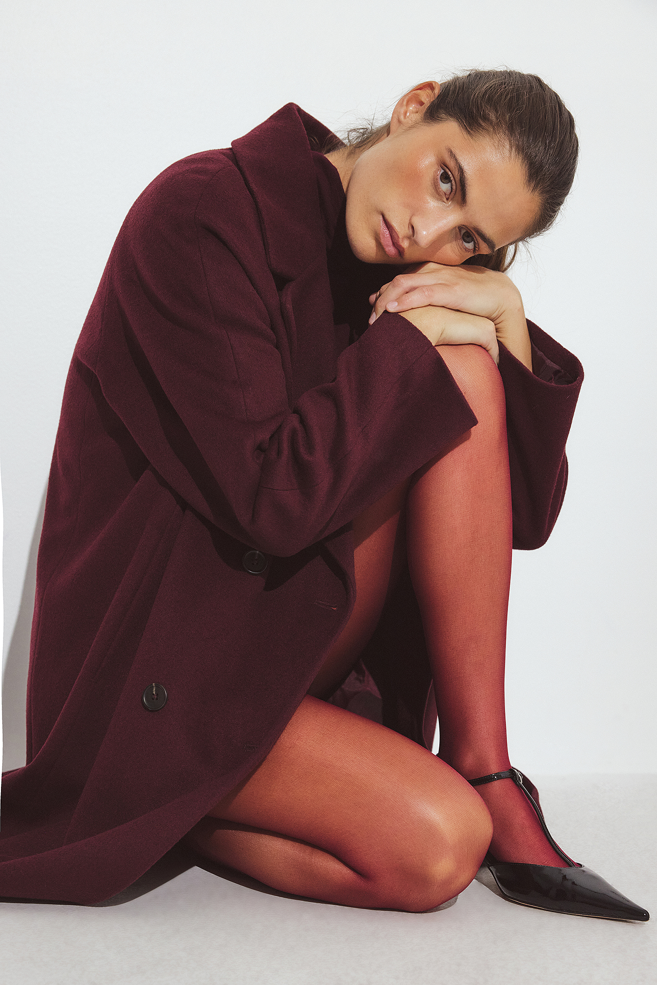 - 20 Den tynne tights - Sokker og strømpebukser - Burgundy - XS / S - NA-KD / NAKD