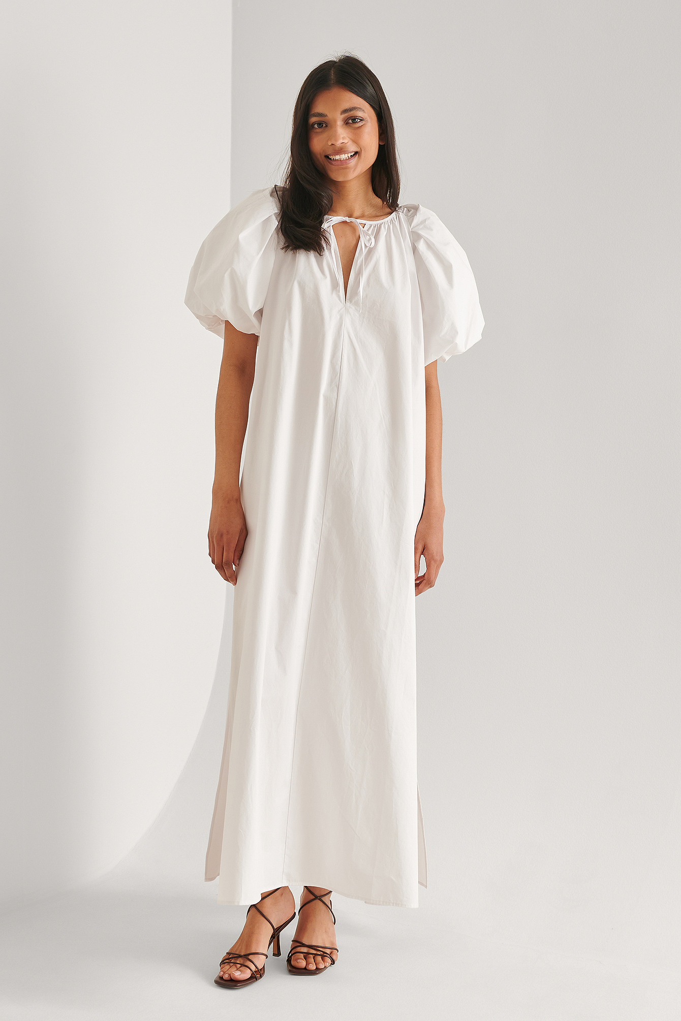 Organic Maxi Volume Cotton Dress White 