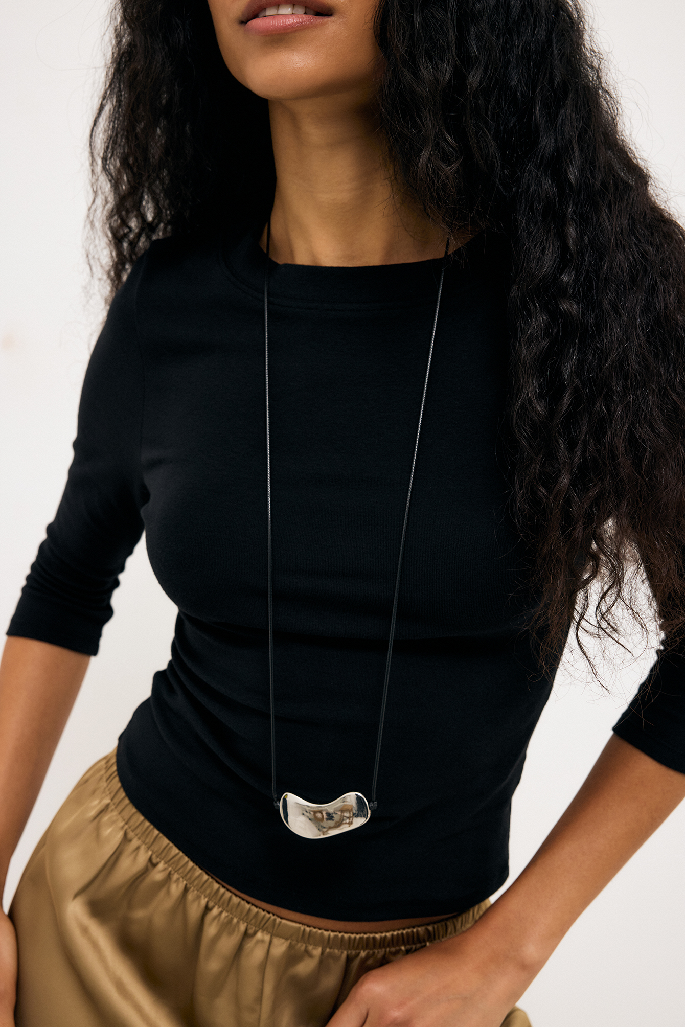 3/4 Jersey Top - Basic Tops - Black - XS - NA-KD / NAKD