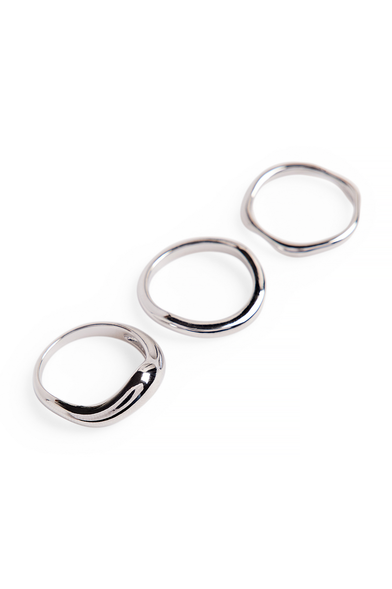 3-Pack Silver Plated Wavy Rings Silver | NA-KD