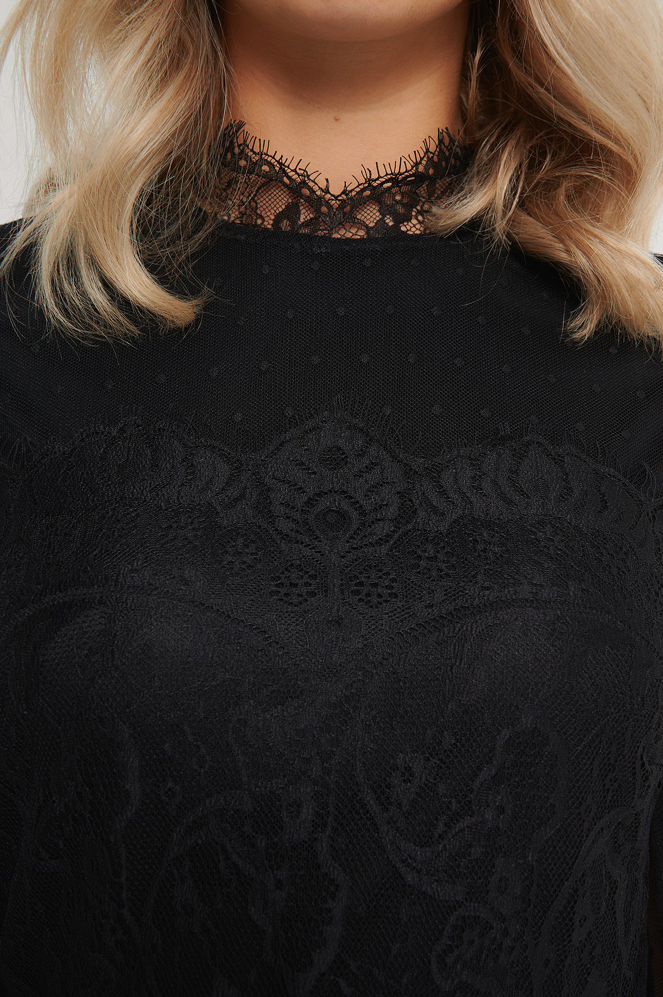 Black Frill Lace Top