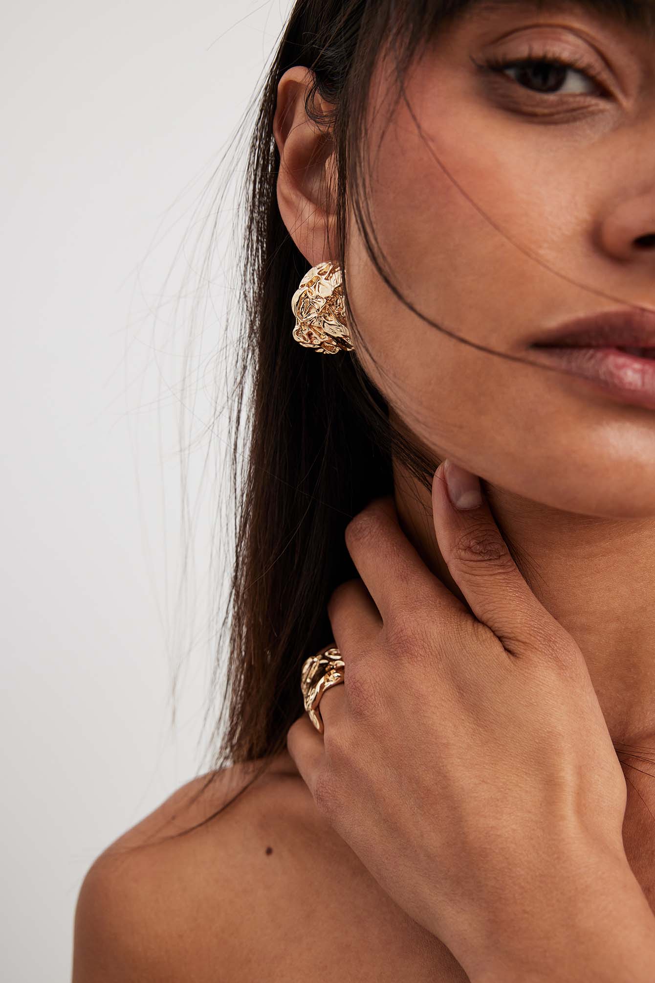 na-kd chunky earrings - gold