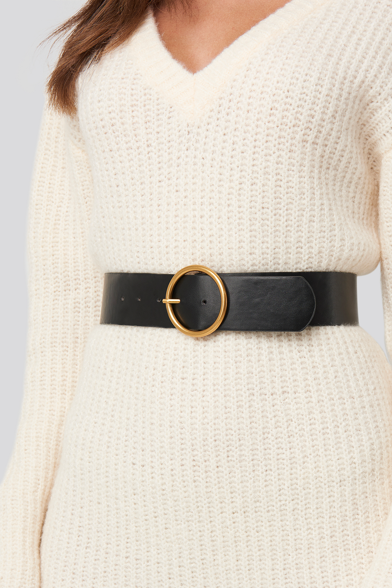 ADORABLE CARO X NA-KD Metal Ring Belt Black