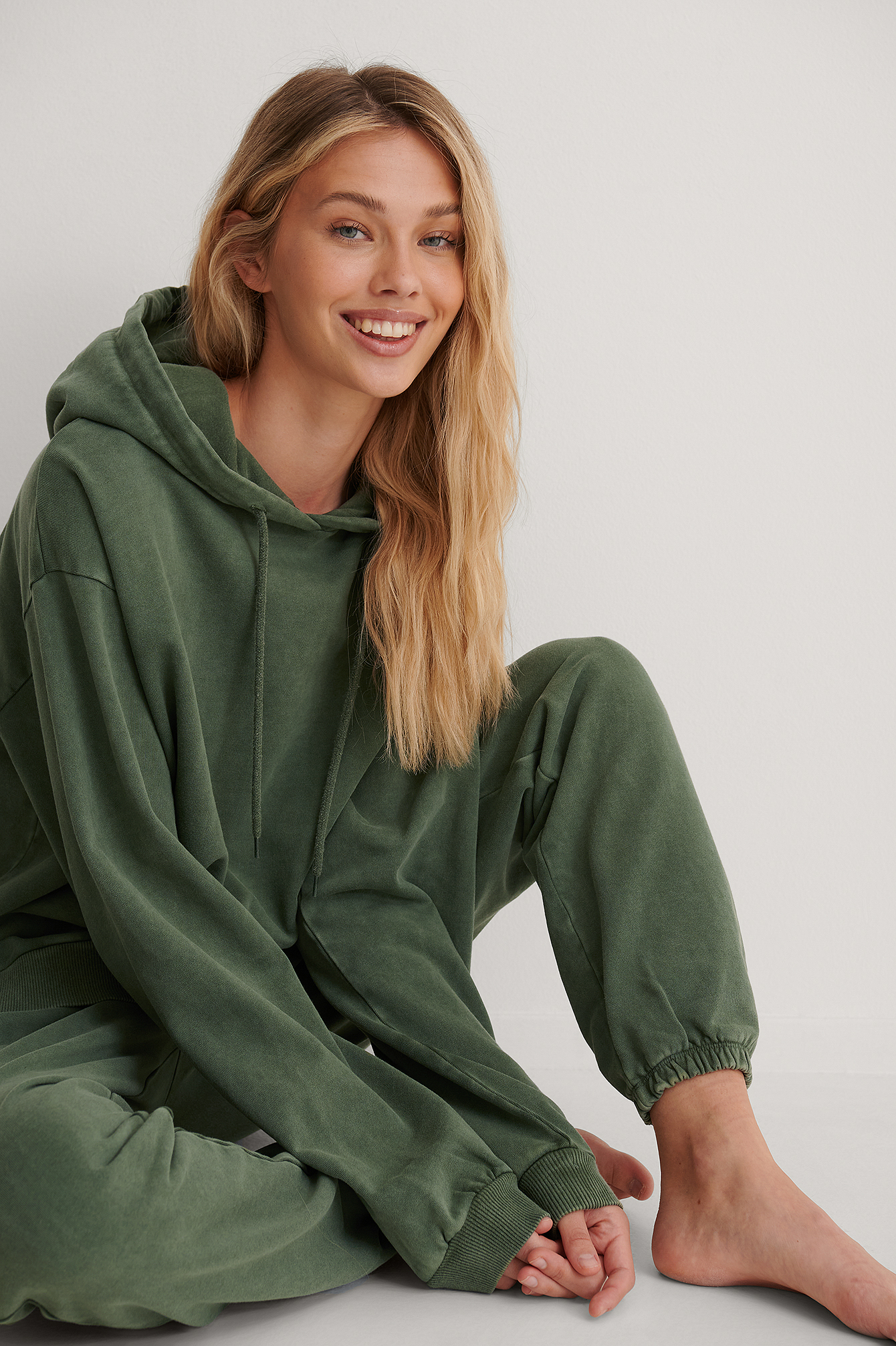 Green acid wash hoodie Clearance