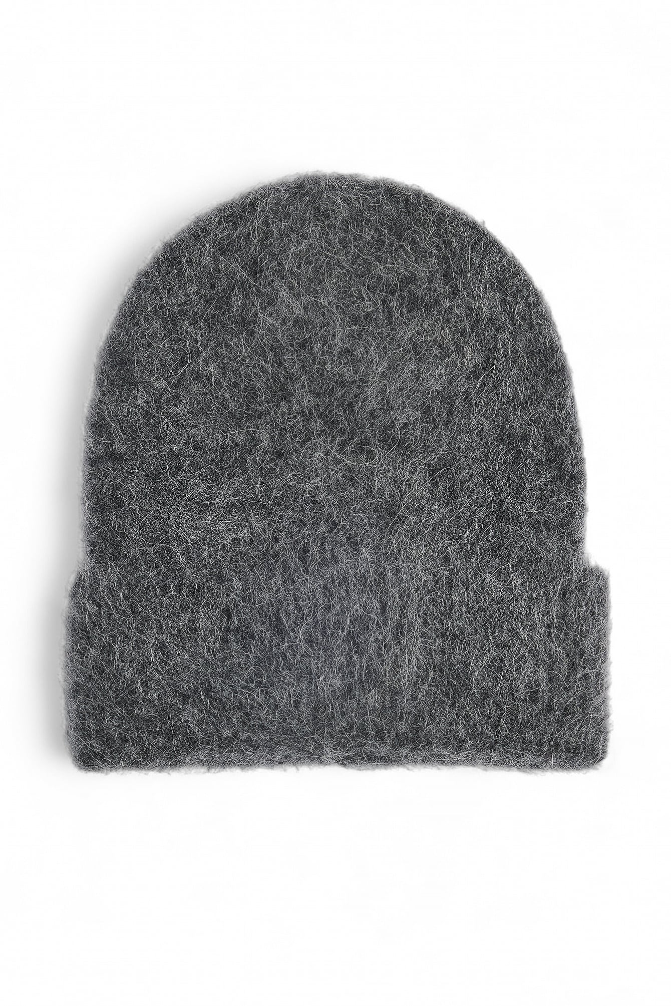 Premium Selection Alpaca Blend Hairy Beanie - Premium Quality - Grey - One Size - NA-KD / NAKD