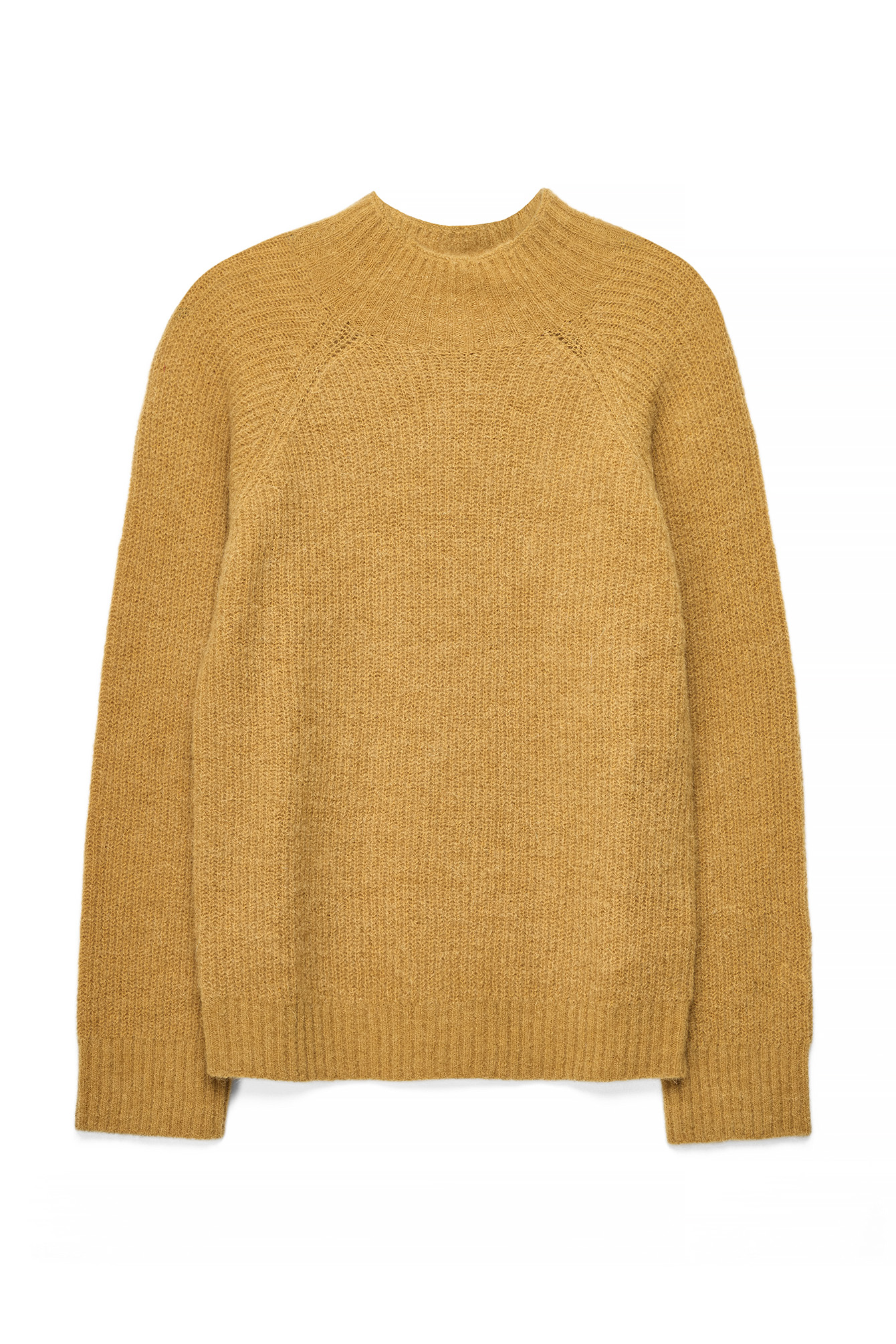Mustard Yellow Alpaca Blend Turtle Neck Knitted Sweater