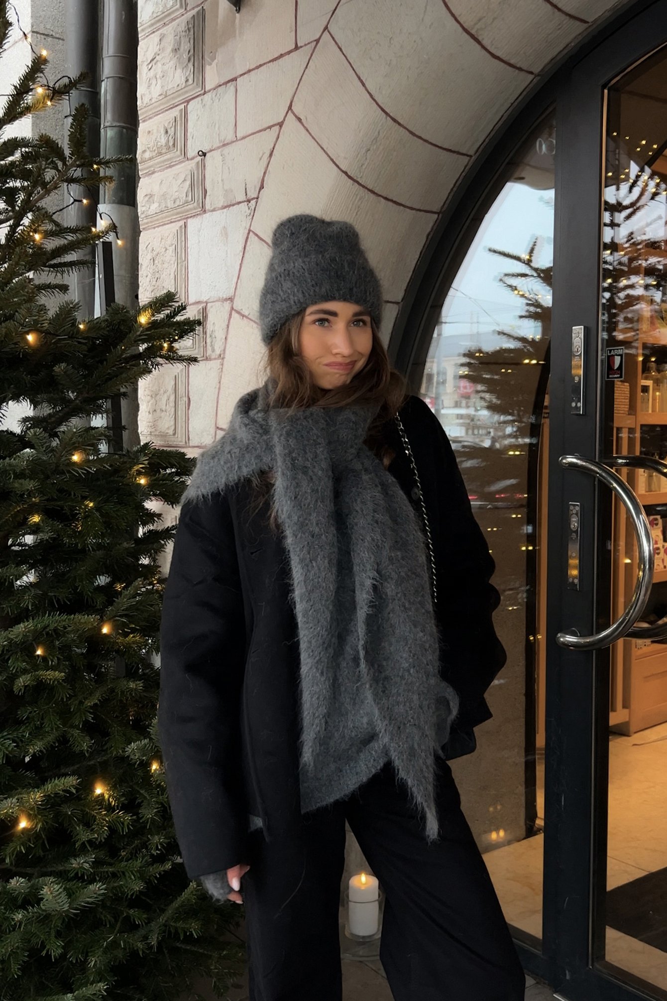 Wool Blend High Neck Short Coat Black | NA-KD