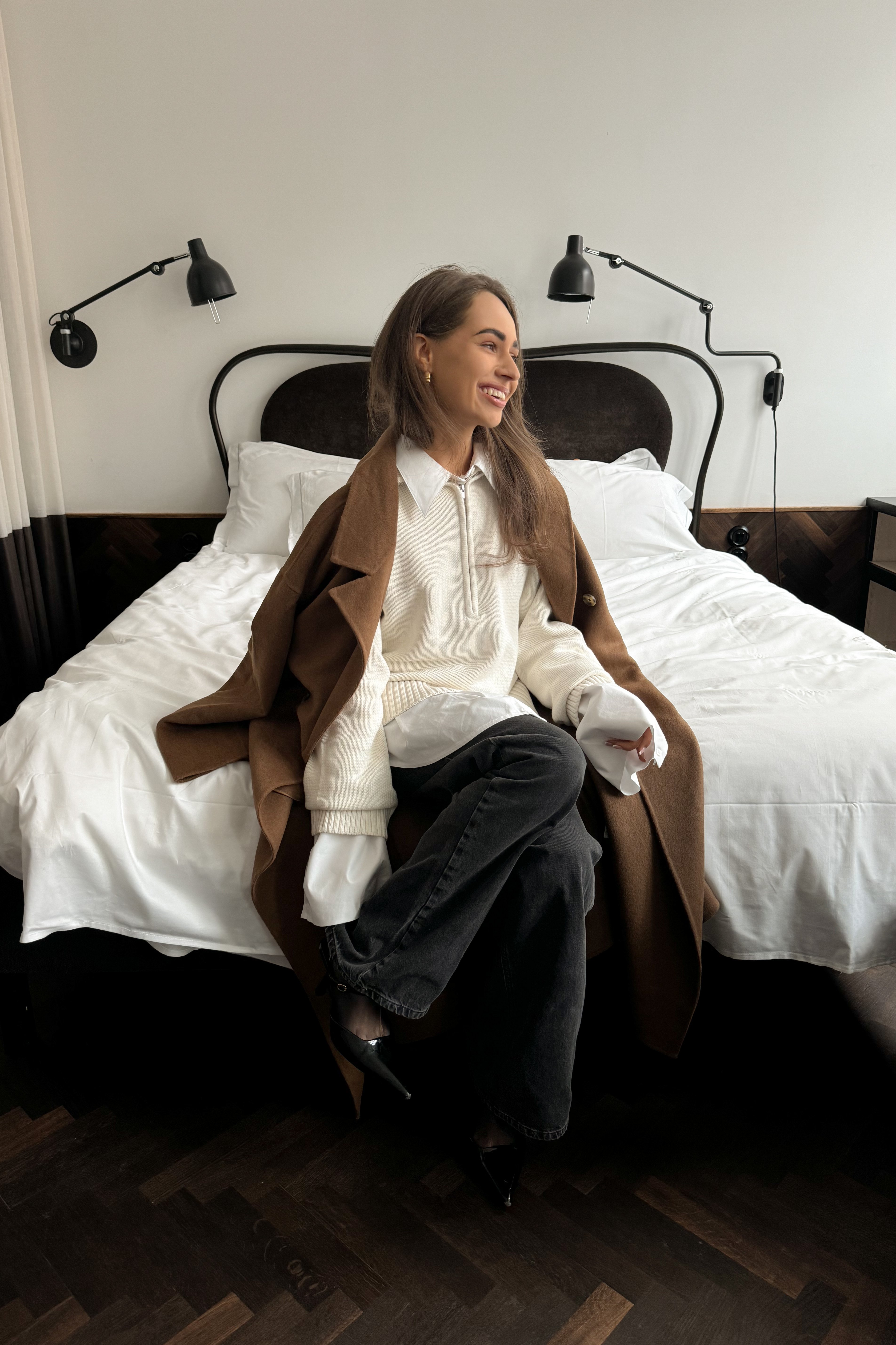 High Neck Zipped Knitted Sweater Offwhite | NA-KD