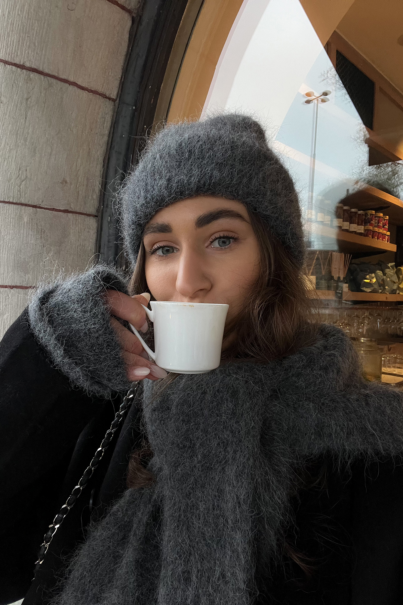 Alpaca Blend Hairy Beanie Grey | NA-KD